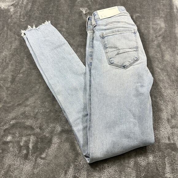 American‎ Eagle Jegging Jeans Womens 2L /26w Blue Denim Next Level Stretch - Picture 9 of 14